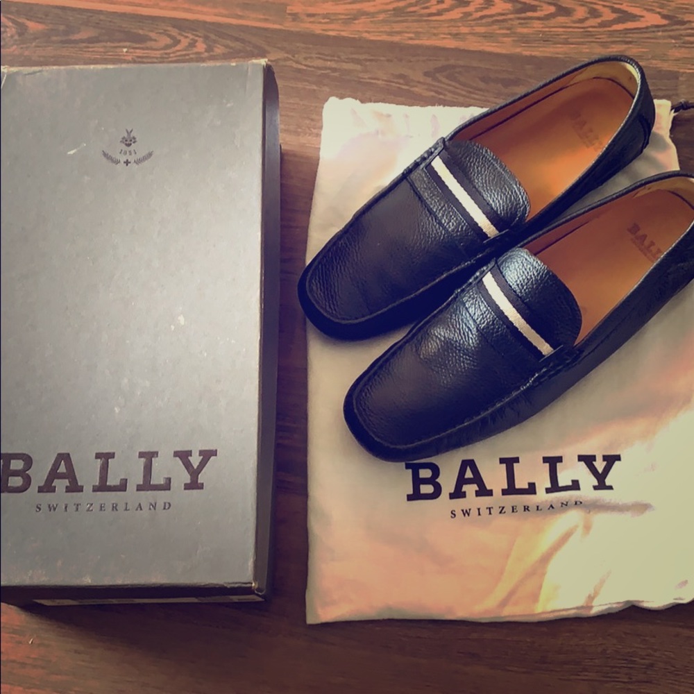 Black Calf Grained Bally Loafer